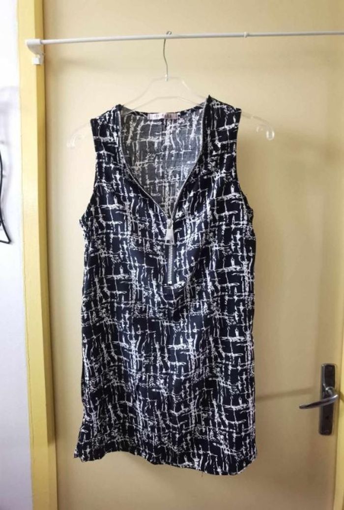 Débardeur S miss sara noir et blanc