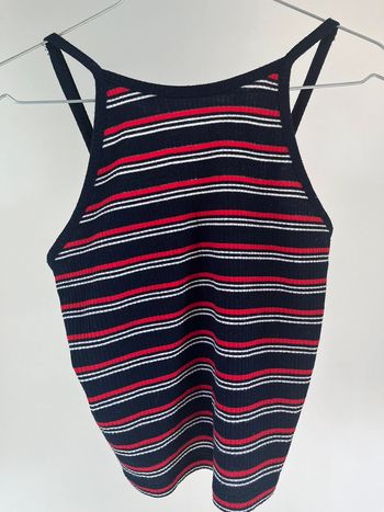 Débardeur rayé bleu marine, rouge, blanc Factorie