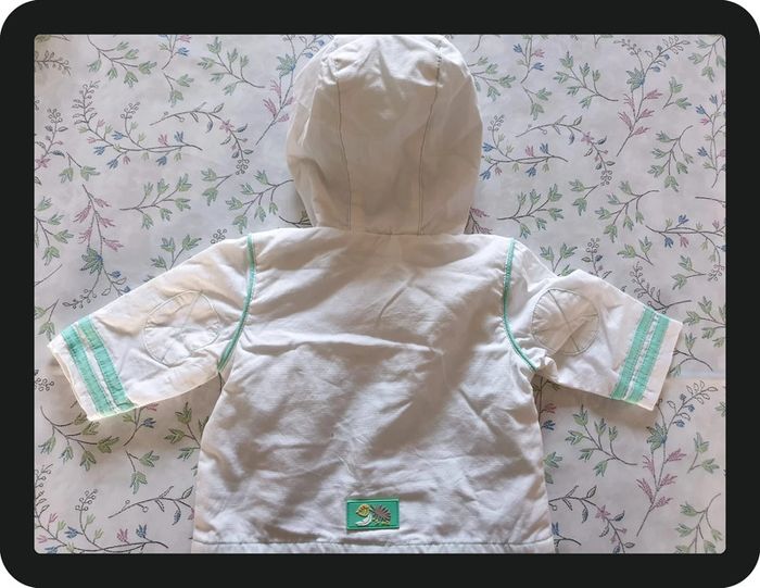 veste/coupe vent blanc/vert Orchestra 1 mois - photo numéro 2