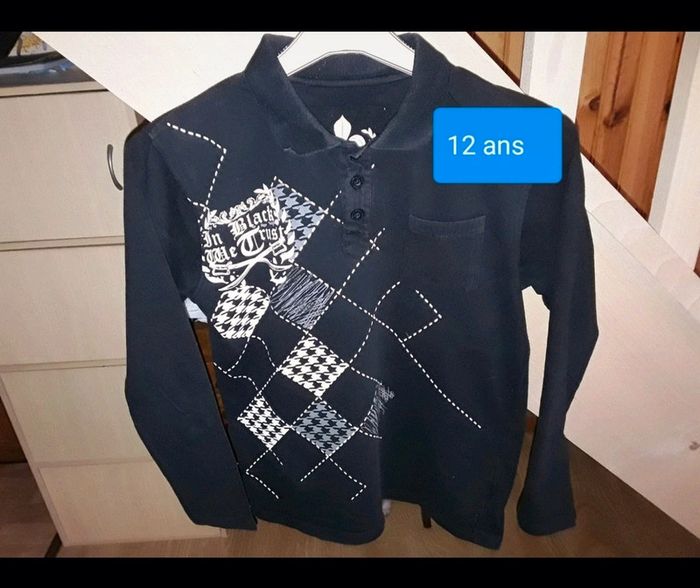 🟣 12 ans Polo noir 🟣