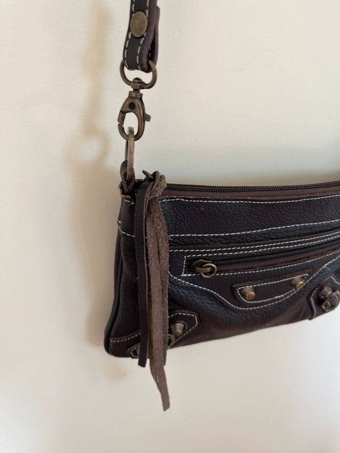 Sac en bandoulière en cuir vera pelle Made in italy it bag city - photo numéro 9