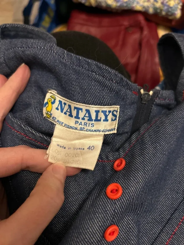 Robe en Jean (années 50 fabriquer en France) - photo numéro 4