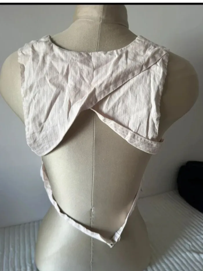 Gilet sans manches rayé LPB (Les P'tites Bombes) - Taille L - Lin & Coton - photo numéro 2