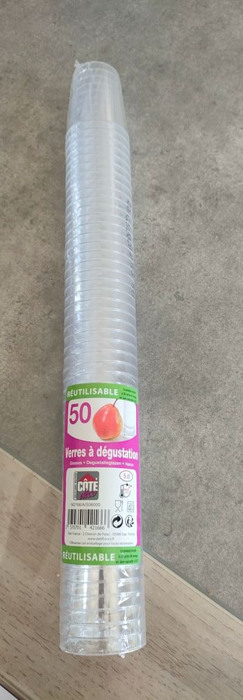 50 verres à dégustation en plastique 5 cl