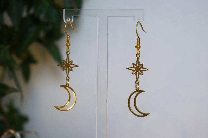 Boucles d'oreilles Lune et étoile - photo numéro 3