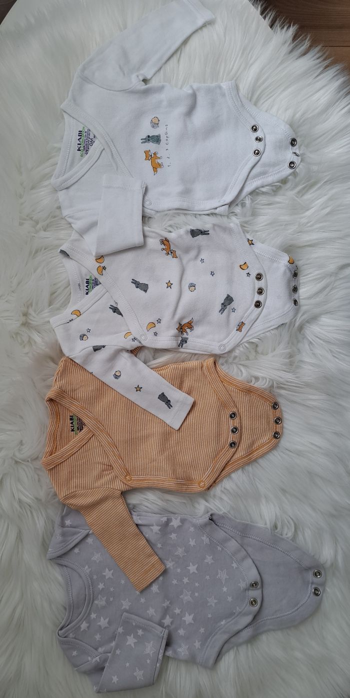 Lot de 4 bodys bébé garçon 0 mois Kiabi - photo numéro 3