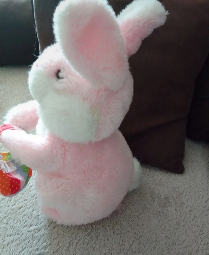 Peluche lapin avec son panier tbe - photo numéro 6