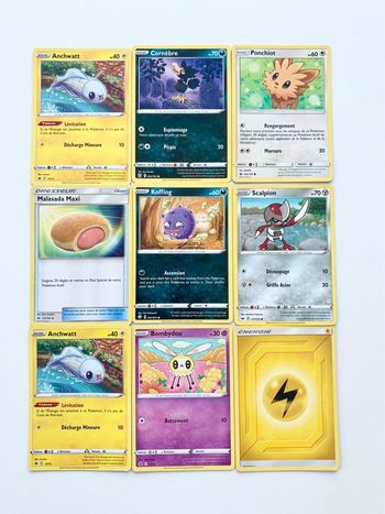 Lot de 9 cartes Pokémon