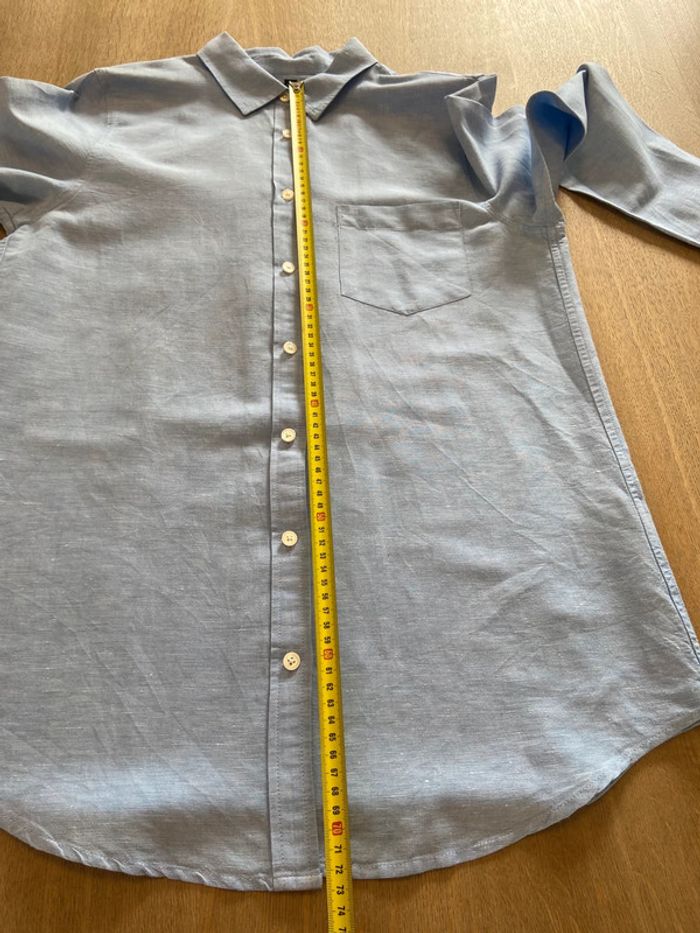 Chemisier lin et coton bleu clair Banana Republic taille M - photo numéro 15