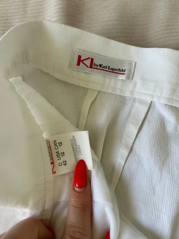 Pantalon blanc Karl Lagerfeld - Taille 46 - photo numéro 3