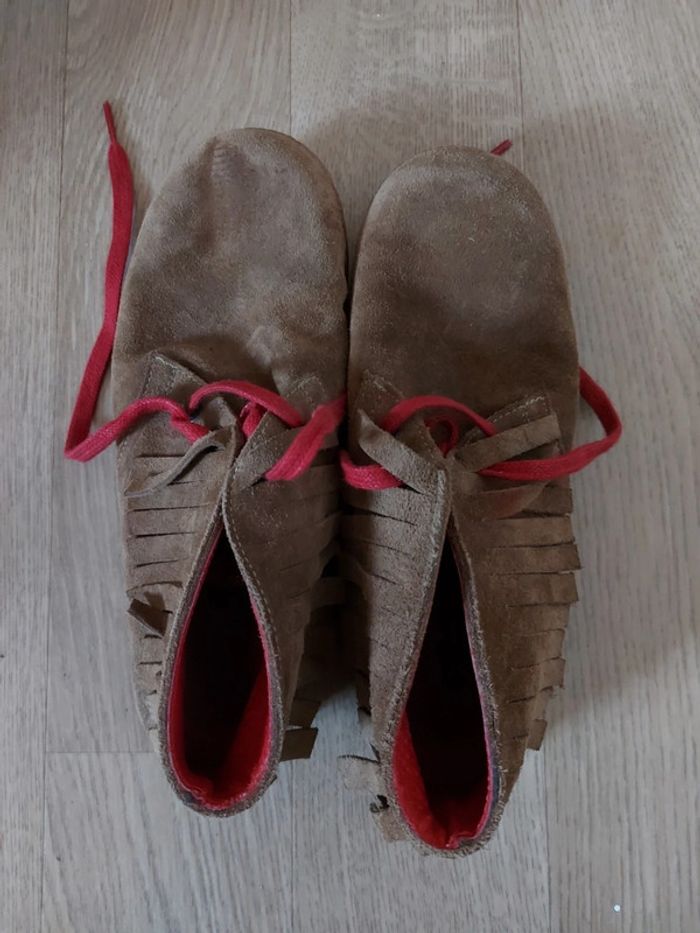 Kickers avec frange marron et rouge - photo numéro 3