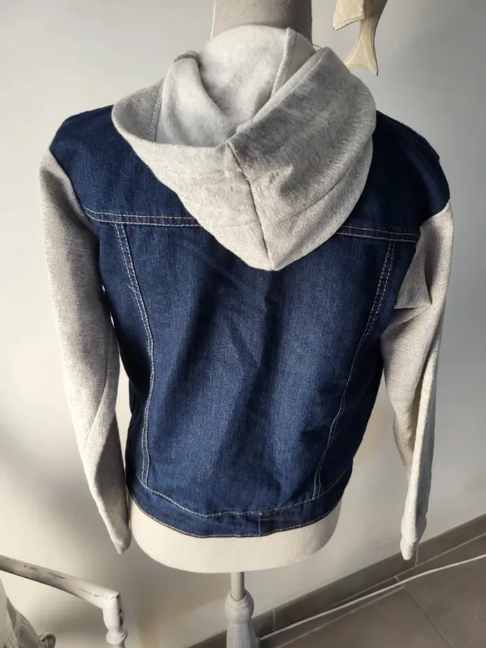 Veste jeans bi matière