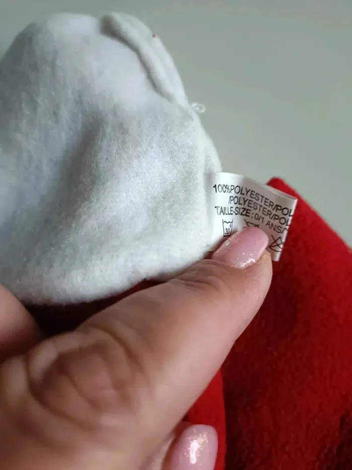 Moufles chaude ,0-1 ans rouge dinosaure avec cordon - photo numéro 4