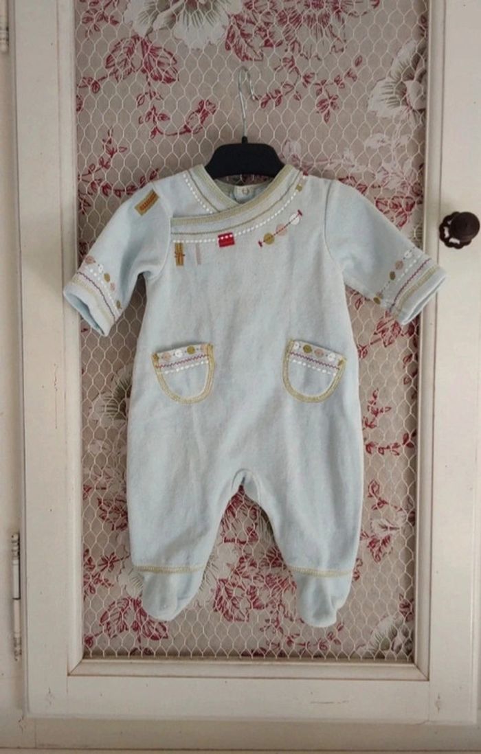 Pyjama velour naissance 1 mois 54 cm
