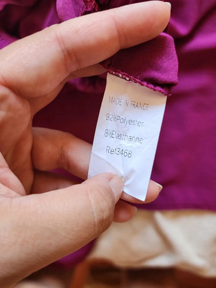 Pantalon à jambes larges / palazzo violet / prune TU 36/40 - photo numéro 5