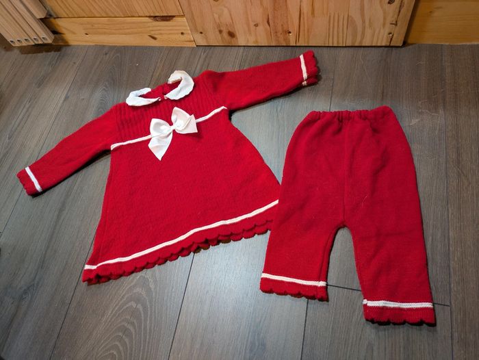 Ensemble noël robe et pantalon 12 mois fruit de ma passion