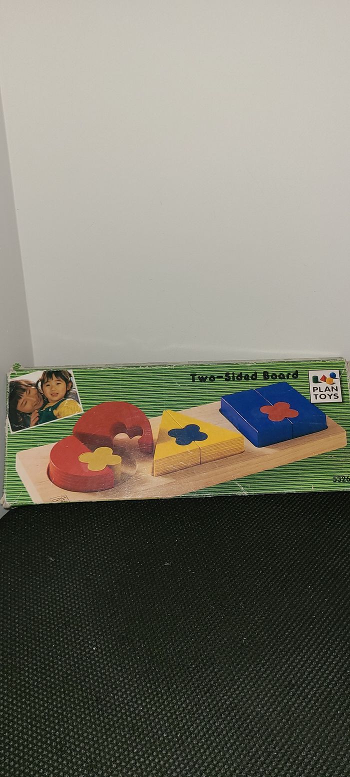 PLAN TOYS - PUZZLE DOUBLE FACE - PIÈCES EN BOIS