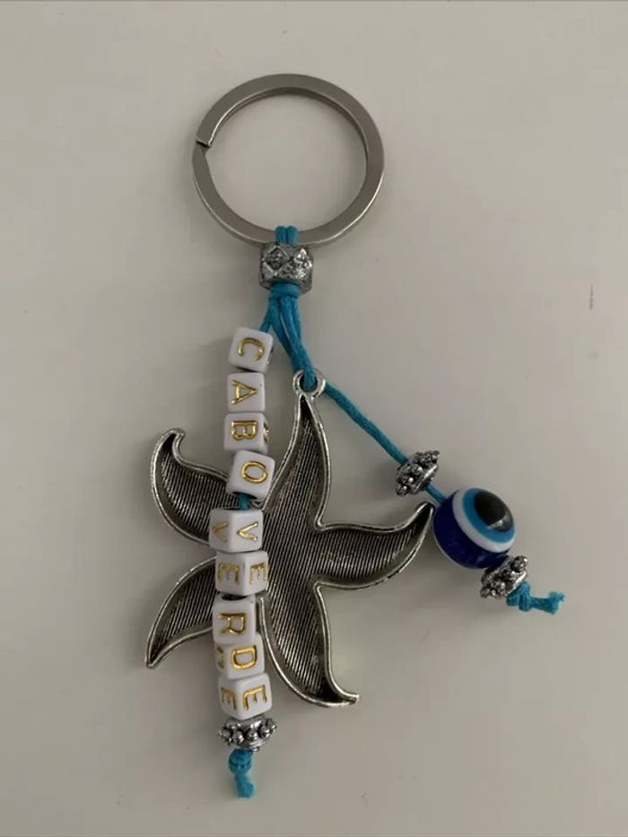 Porte Clé Cap Vert avec oeil Turc et étoile de mer Neuf - photo numéro 2