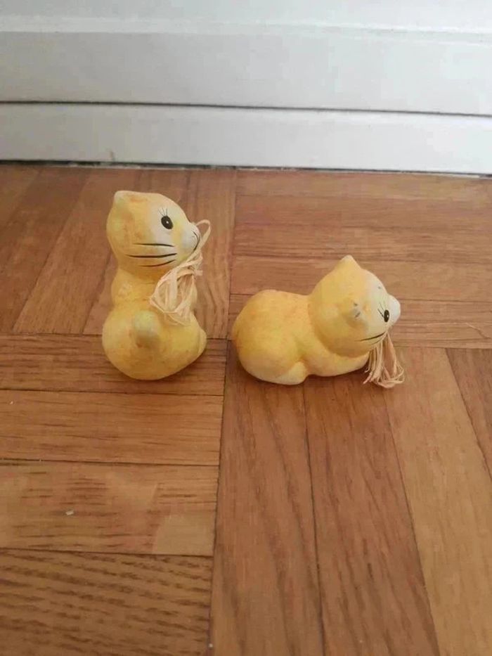 lot 2 figurines chat - photo numéro 2