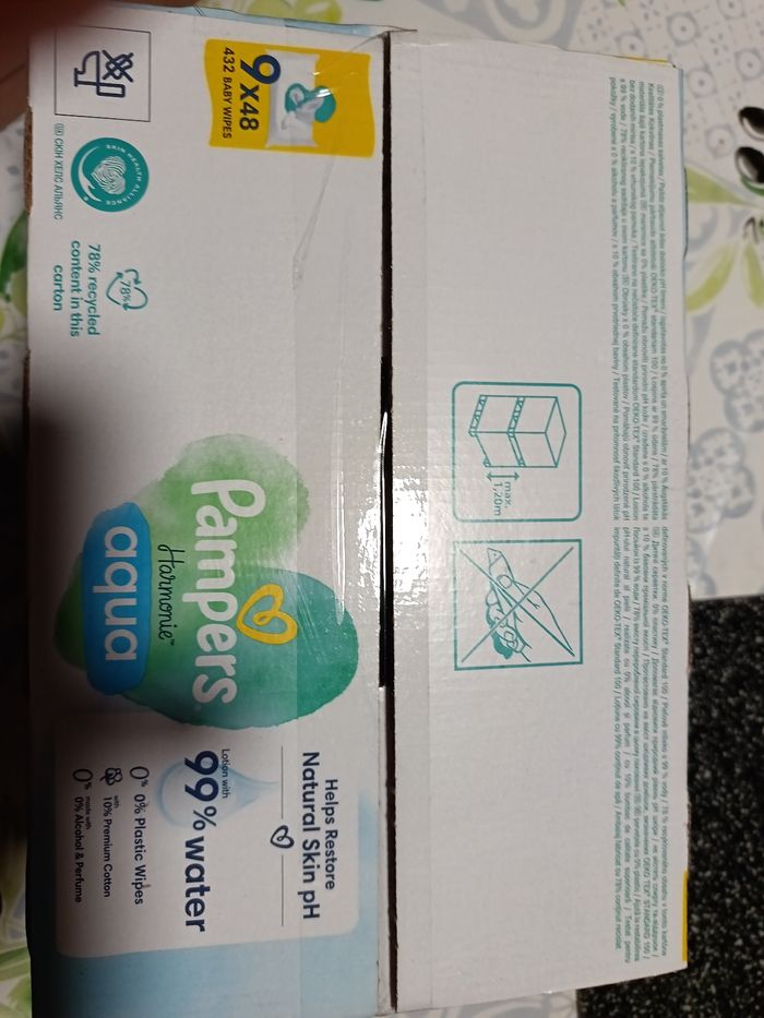 9 paquets de 48 lingettes pampers aqua neuf - photo numéro 3
