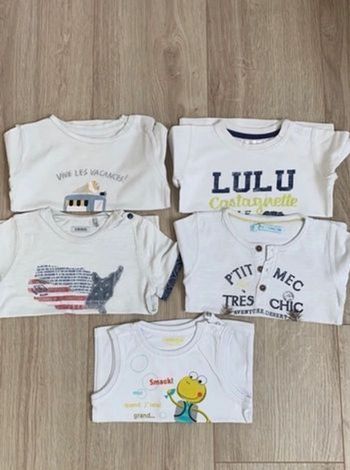Lot 5 t shirts 18 mois