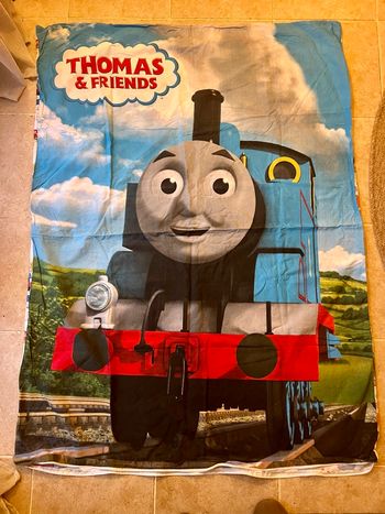 Housse de couette et taie d’oreiller Thomas le petit train