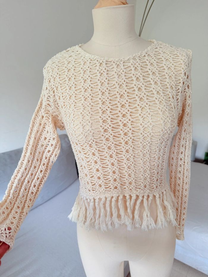 Haut transparent Zara crochet bohème