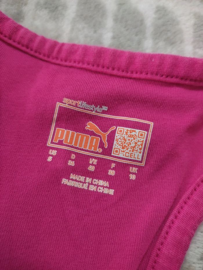 Débardeur rose dos nageur brassière intégrée Puma taille 38 - photo numéro 3