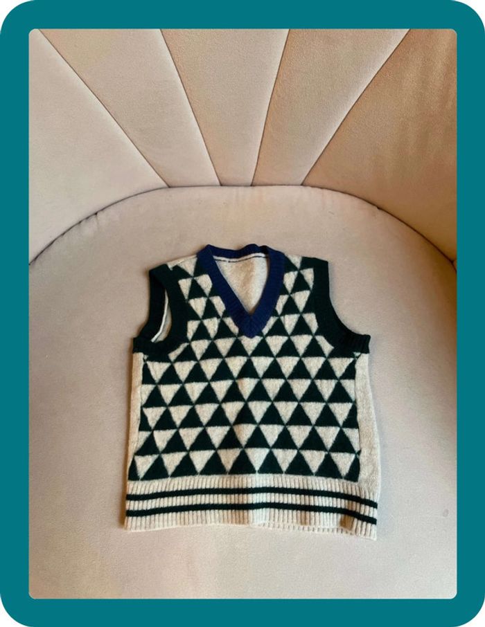 Pull jacquard sans manches 100% laine 12 mois - Simonetta Tiny - photo numéro 2
