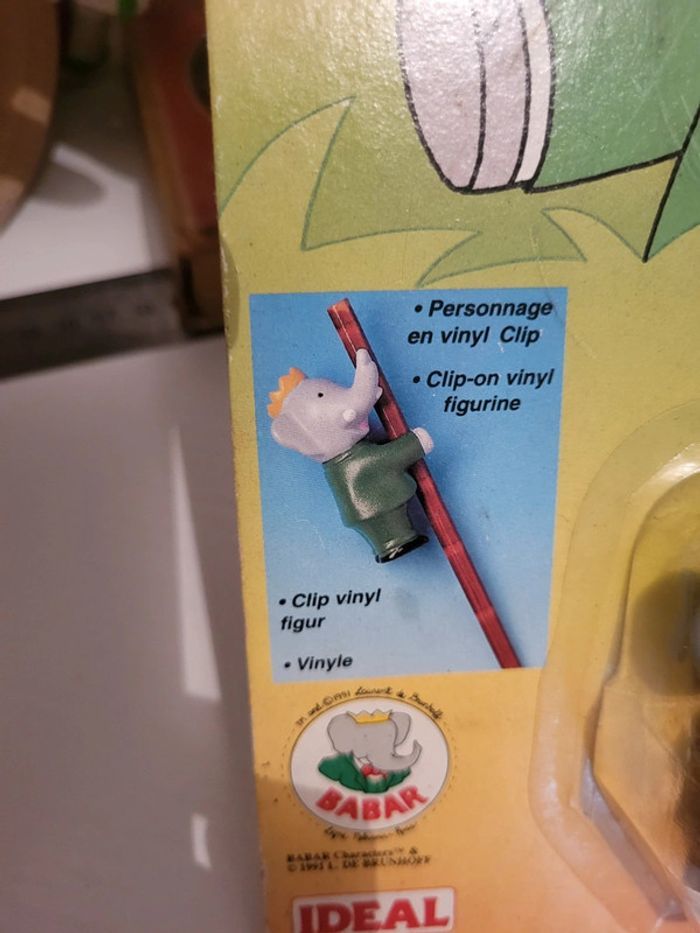 Babar Figurine clip en vinyle - collection Idéal 1991 - photo numéro 2