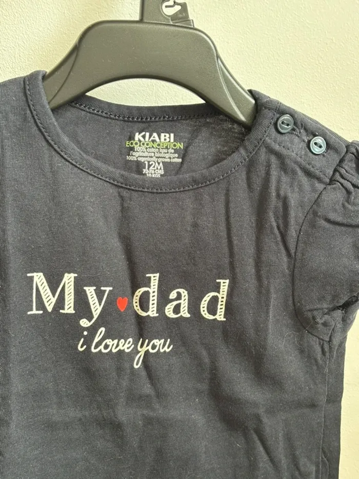 Lot 2 tshirts manches courtes papa/maman Kiabi 12 mois - photo numéro 6