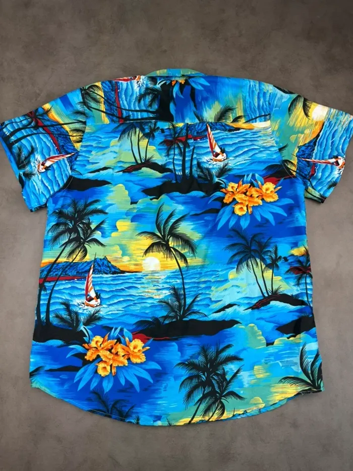 Chemise Vintage Y2k à motifs fleurs Style Hawaïen Taille XL - photo numéro 5