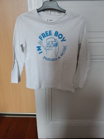 Tee-shirt la halle blanc et bleu