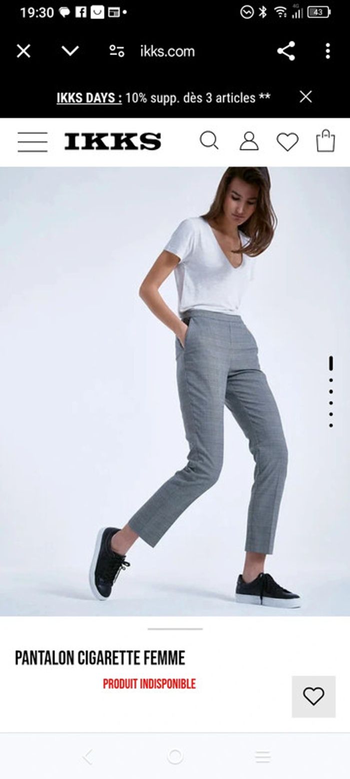 Pantalon cigarette 40 carreaux prince de galles c76 - photo numéro 18