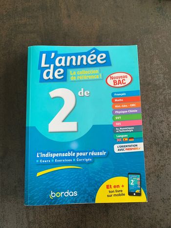 Livre pour réussir son année de 2nd