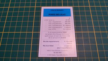 Titre de propriété Porte des lilas Monopoly Et si le Monopoly était inventé aujourd'hui #C22