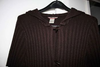 manteau neuf long  T38 en laine bordeaux