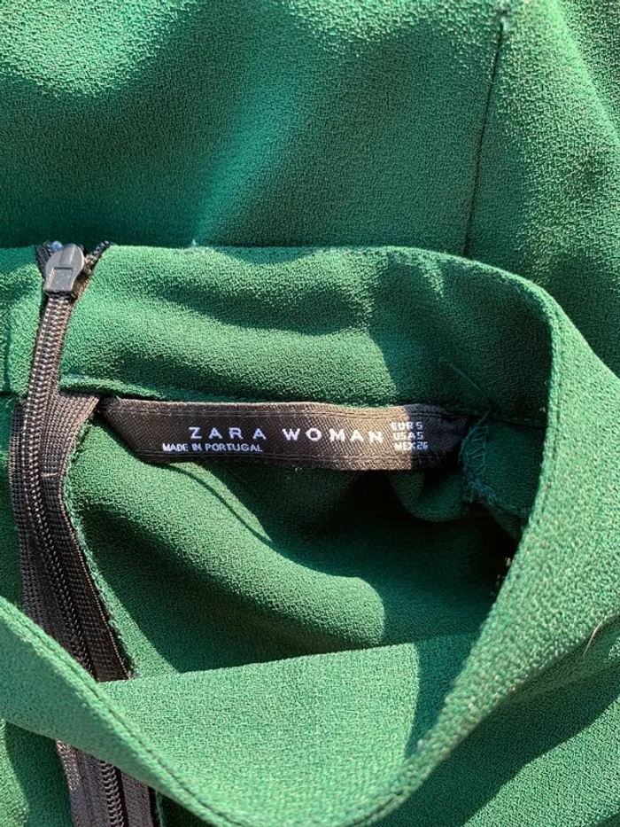 Robe fluide verte sapin Zara taille S - photo numéro 7