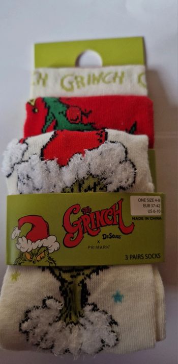 Lot de 3 paires de chaussettes the grinch 37-42