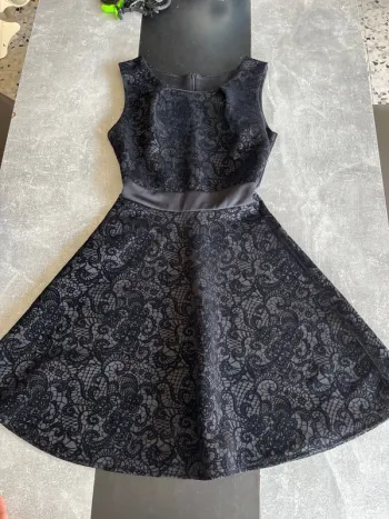 Robe noir effet velour S