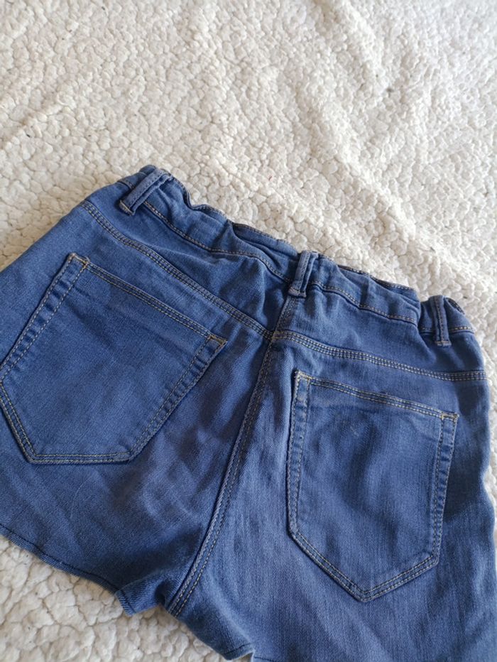 Short en jean souple bleu mignon marine bouton zip - photo numéro 3