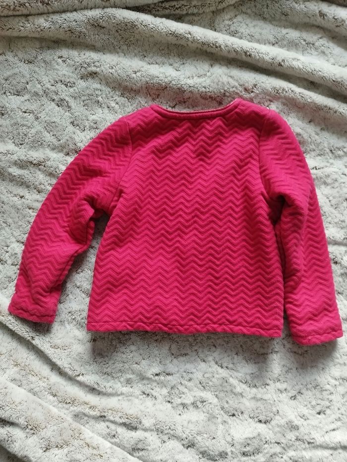 Veste rose framboise taille 4 ans doublée Okaidi - photo numéro 3