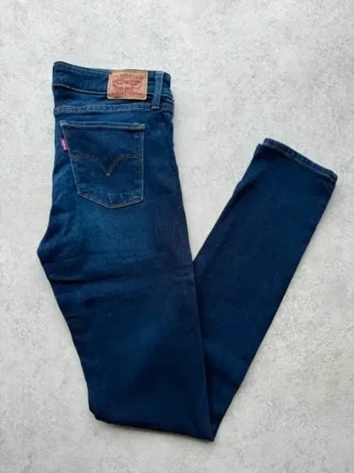 Jeans Levi's 711 W28 FR38 L32 coupe skinny bleu marine Femme Women pan564b