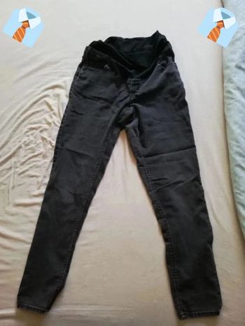 Pantalon de Grossesse Noir en Jean "Kiabi" - Taille 40