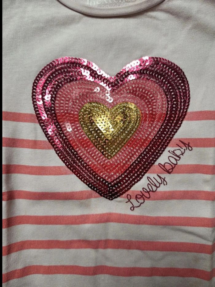 T-shirt manches longues pour fille taille 24 mois Marque in extenso très bon état - photo numéro 3