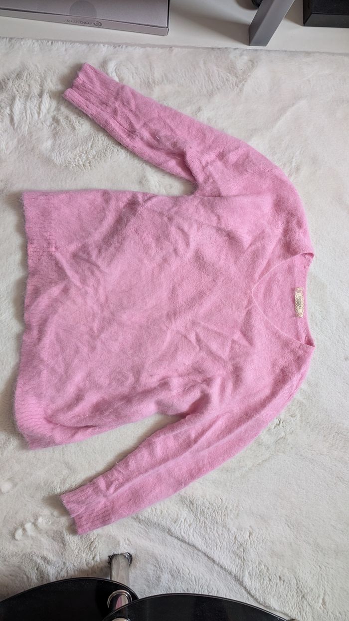 Pull rose 100% fourrure en poil de visin - photo numéro 2