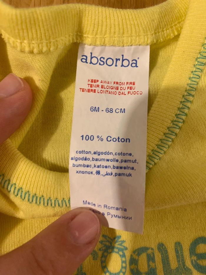 2 body Absorba 6 mois - 68 cm - photo numéro 3