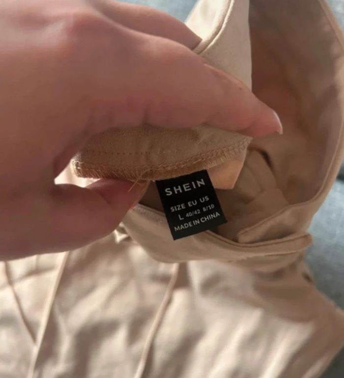 Pantalon taille haute beige taille L - photo numéro 4