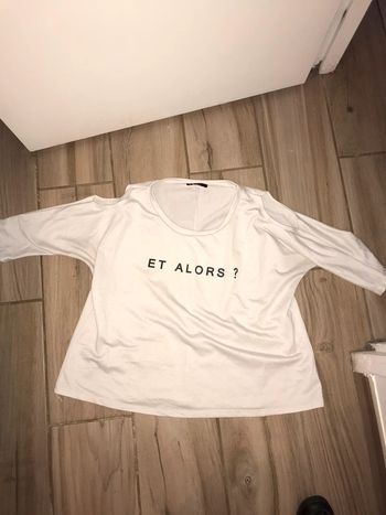 Haut épaules nus blanc mim taille M