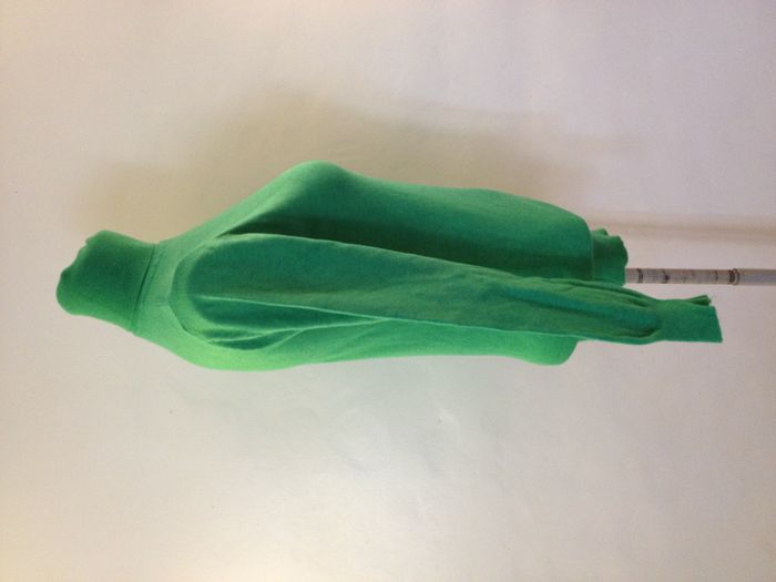 Pull col roulé intersaison - vert chiné jaune - manches longues - look féminin - photo numéro 3